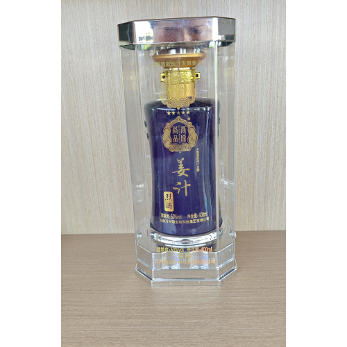 Espíritu de jengibre 53% ABV en caja transparente