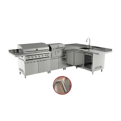 New Luxury High Quality L Shape BBQ Grill Outdoor Cabinet for Kitchen