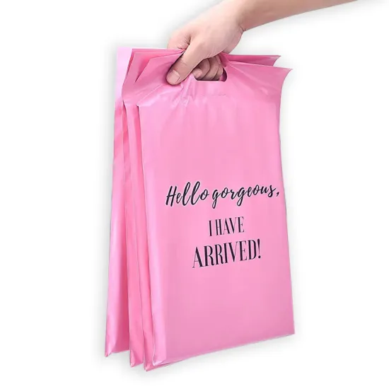 Cute Pink Handle Mailing Bags - Custom Poly Mailers for Clothes