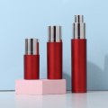 Square Vacuum Cosmetic Bottle Red Cylindrical Lotion Bottle