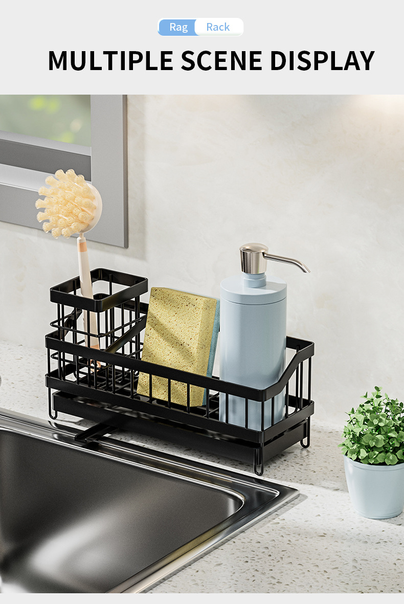 Single-Tier Metal Kitchen Sink Rack