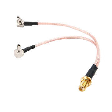 Y Type SMA Female Jack to TS9 & CRC9 Male 2 Plugs Splitter Combiner RG316 Pigtail Cable