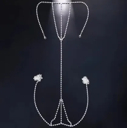 NJC Hot Selling Rhinestone Body Chain Underwear