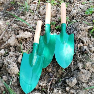 Wooden Handle Small Shovel Household Gardening Tools Meaty Pots Loose Soil Flowers Planting Excavation Iron Shovel Digging Spade