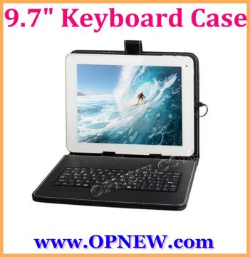 Faux Leather Case with Keyboard & Micro Interface for 9.7" Tablet PC OPNEW Wholesale