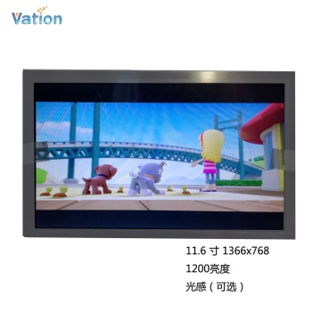 11.6 Inch 1366x768 High Brightness 1200 Nits LCD Display - Sunlight Readable with Light Sensor Option