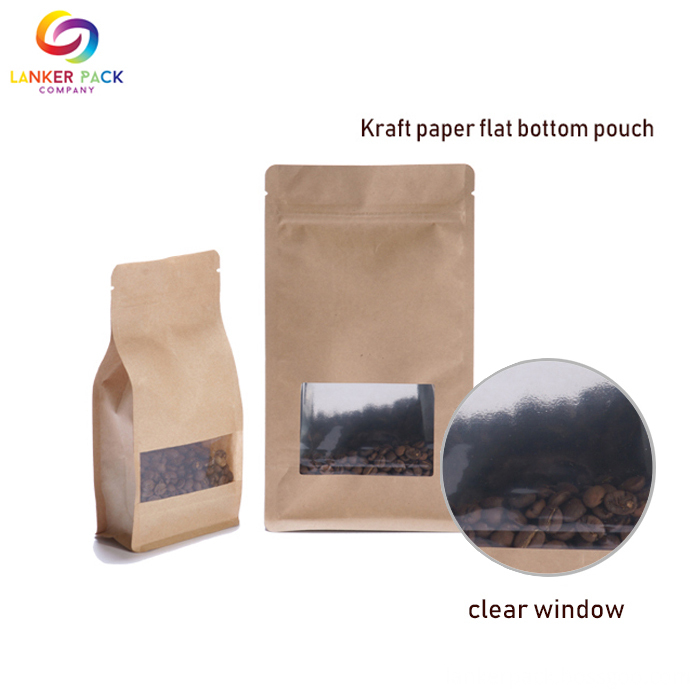 Resealable Zip Lock Kraft Paper Bag With Window