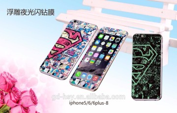 HUYSHE 0.3mm thickness cartoon tempered glass screen protector for iphone 6 6plus front and back accept customize