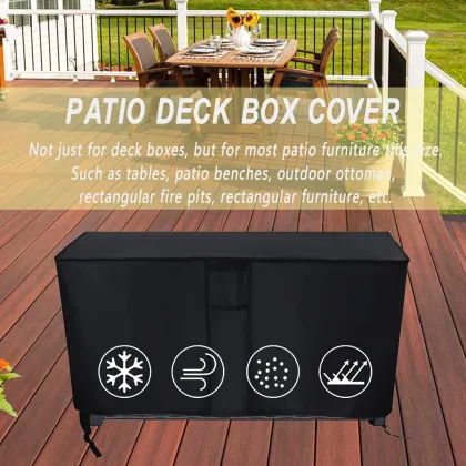 Waterproof Outdoor Storage Box Cover for Keter XXL 230 Gallon Deck Box - Black