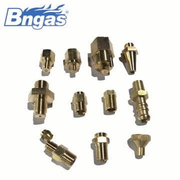 Customizable brass nozzle jet gas burner nozzle