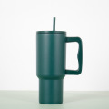 Car mounted straw with handle, car insulated cup