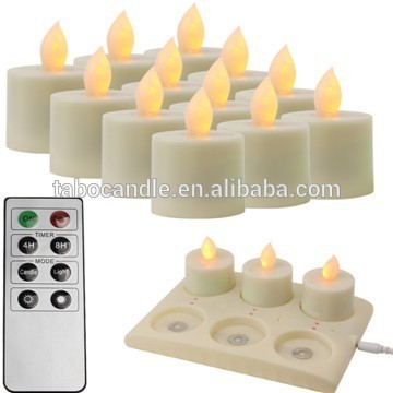 Restaurant Lighting Remote Controlled Inductive Rechargeable LED Candle