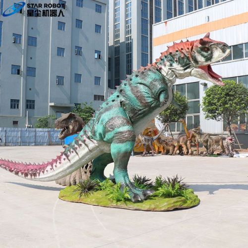 Model dinosaurus robot untuk outdoor-carnotaurus