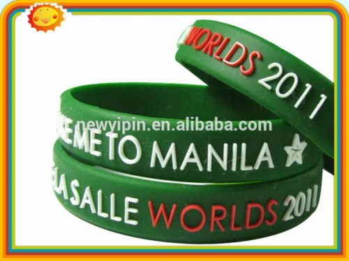 Factory directly embossed & debossed silicone wristband / bracelet / rubber band with factory ensure/ Christmas Gift