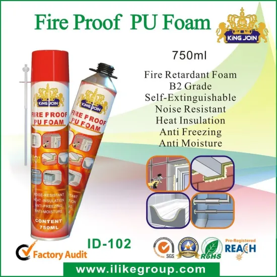 Soundproofing Pu Foam Spray Straw , 750ml Fire Rated Sealant