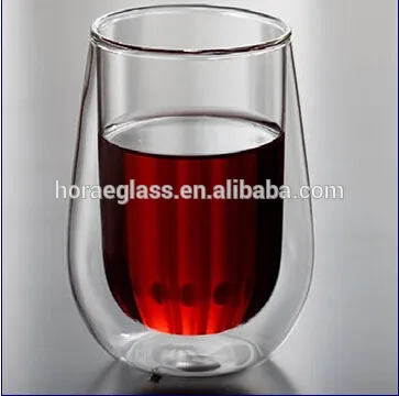 whiskey glass ,hand blown double wall glass cup double glass cup ,double wine glass
