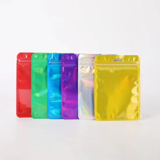 Custom Printed Logo Aluminum Foil Smell Proof Small Zip Lock Pouches with Window