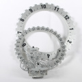 Big White Silver Gear Reloj de pared para oficina