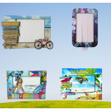 Novelty Wooden Photo Frame Refrigerator Sticker Unique Gift Idea