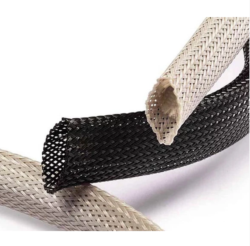 Flame retardant braided mesh tube for cables