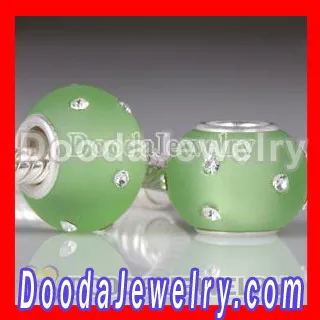 Fashion European Beads| European Glass Beads| Kera Glass Beads With Swarovski Crystal Accent 