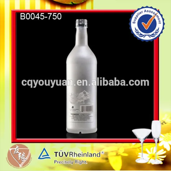White 750ML Frosted Rum/vodka/whisky Bottle Screw Top 750 ML Glass Bottles