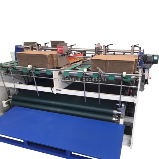 ZHENHUA Semi-Automatic Feeder Corrugated Carton Box Auto Folder Press Gluing Machine