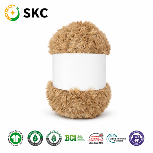 OEM ODM SKC SKC006 NM0.6 tingido misturado super macio e ecológico anti-pilling anel fiado força fio de pele sintética de poliéster
