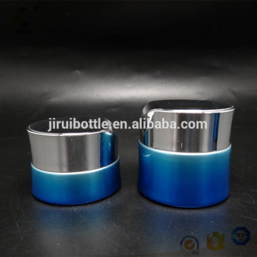 Customized blue glass cosmetic cream jar wholesale