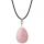 Rose Quartz 25x35mm Teardrop Pendant Necklace women Men