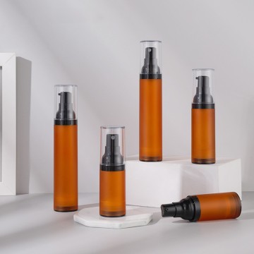 Brown Frosted Airless Pump Bottle - 15ml, 30ml, 50ml Cosmetic Containers