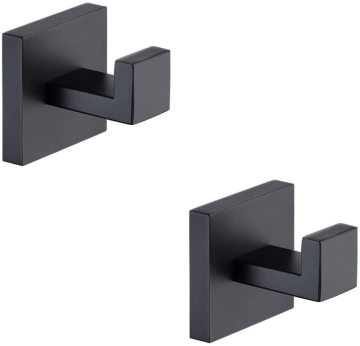 Black Modern Square Wall-Mounted Stainless Steel Coat Hook