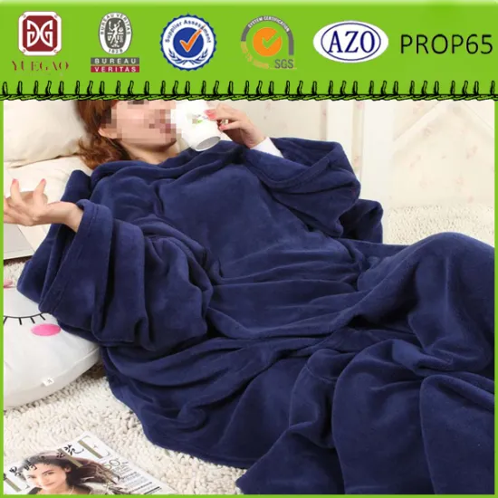 100 polyester TV blanket sleeved softtextile adults TV blanket