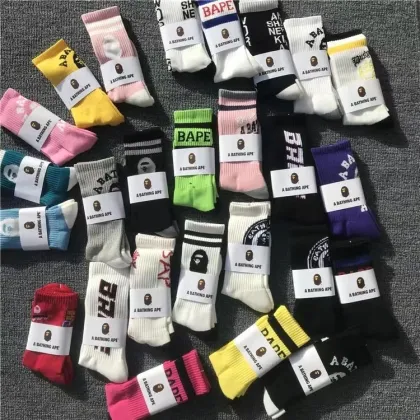 Wholesale Unisex Bape Designer Basketball Socks