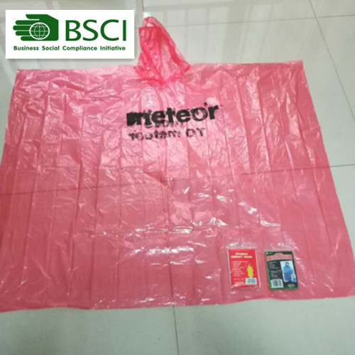 one-time used PE plastic rain poncho