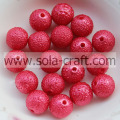 Wrinkle Beautiful Imitation Pearl Necklace 8mm Chunky Acrylic Beads Red Color