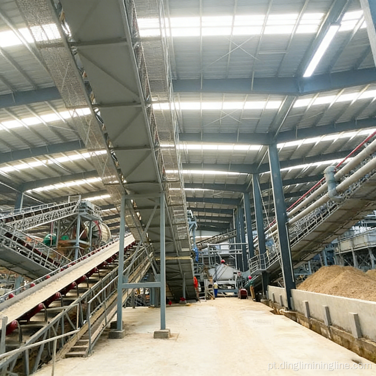 Instalação eficiente de processamento de resíduos de construção