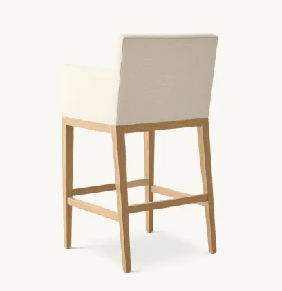 Morgan Luxury Solid Wood Bar Chair with Round Soft Cushion