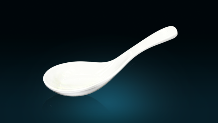 White Melamine Soup Spoon With Hook Anti Slip