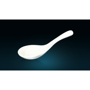 White Melamine Soup Spoon With Hook Anti Slip