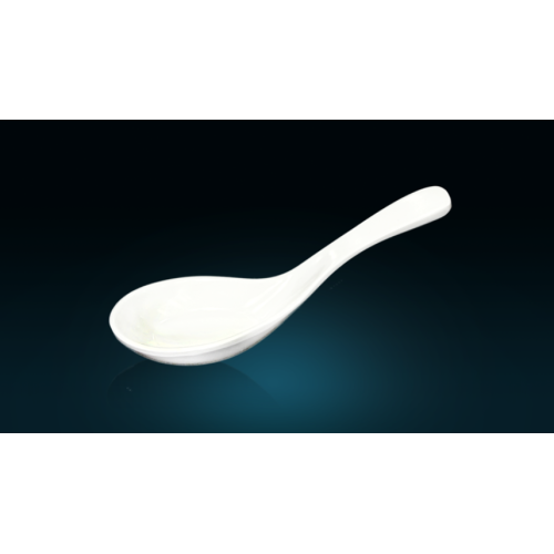 White Melamine Soup Spoon With Hook Anti Slip