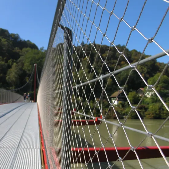 Diamond Flexible Stainless Steel Wire Mesh for Railing and Fence - AISI SS316 Ferrule