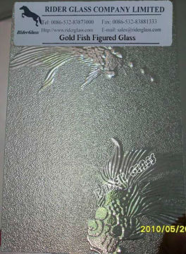 3-8mm Clear Golden Fish Pattern Glass