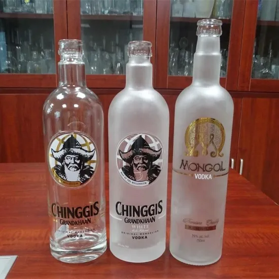 750ml clear and frost glass wholesale spirit bottles vodka