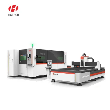 HGTECH Fiber Laser Cutting Machine solid state laser source GF3015 1500*3000mm format aluminum laser cutting machine