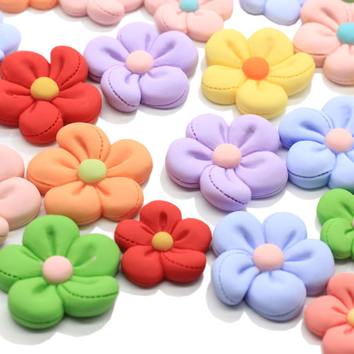 100Pcs Mix Colors Flower Flatback Resin Cabochons Scrapbook Craft DIY Embellishments Decor Headwear Accessories