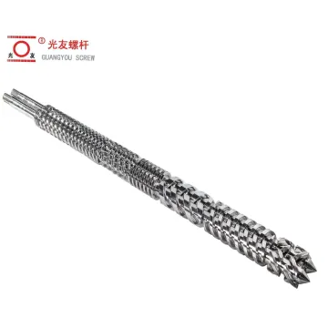 Parallel twin bimetallic extrusion machine screw at bariles