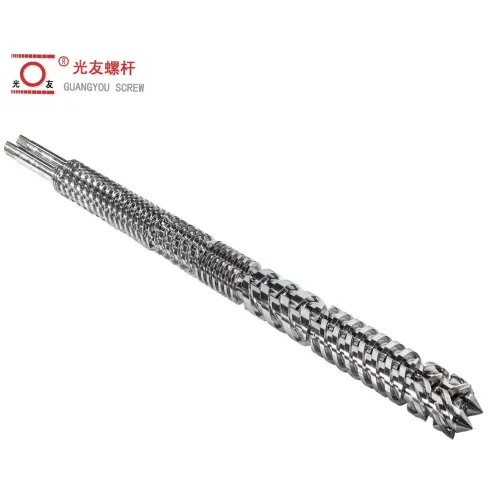 Parallel twin bimetallic extrusion machine screw at bariles