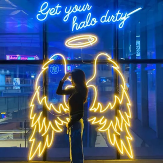 Personalized LED Logo Sign - Fast Delivery No MOQ Angel Wings Neon Sign
