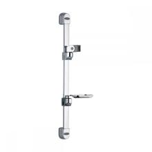 Adjustable height silver aluminum shower sliding bar set